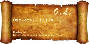 Oszkocsil Lilla névjegykártya